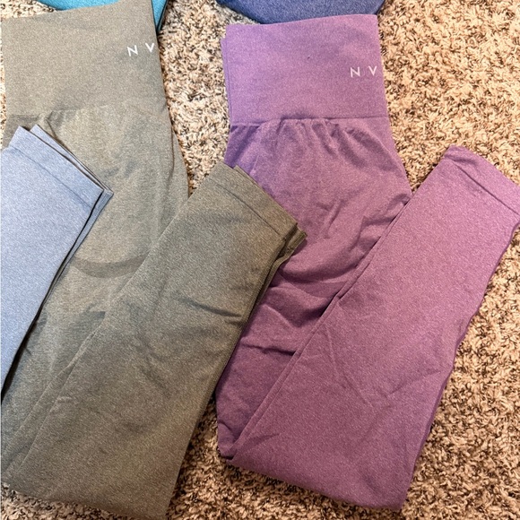 NVGTN Contour Seamless Legging Bundle - Turq, Teal, Blue, Grey, Khaki, Purple - Picture 5 of 5